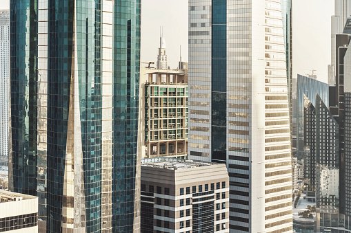 Mixed high-rise facades in Dubai